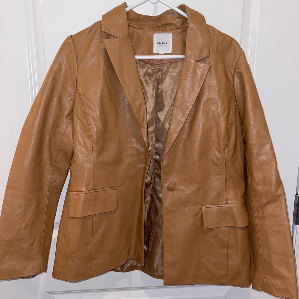 Brown Leather Blazer